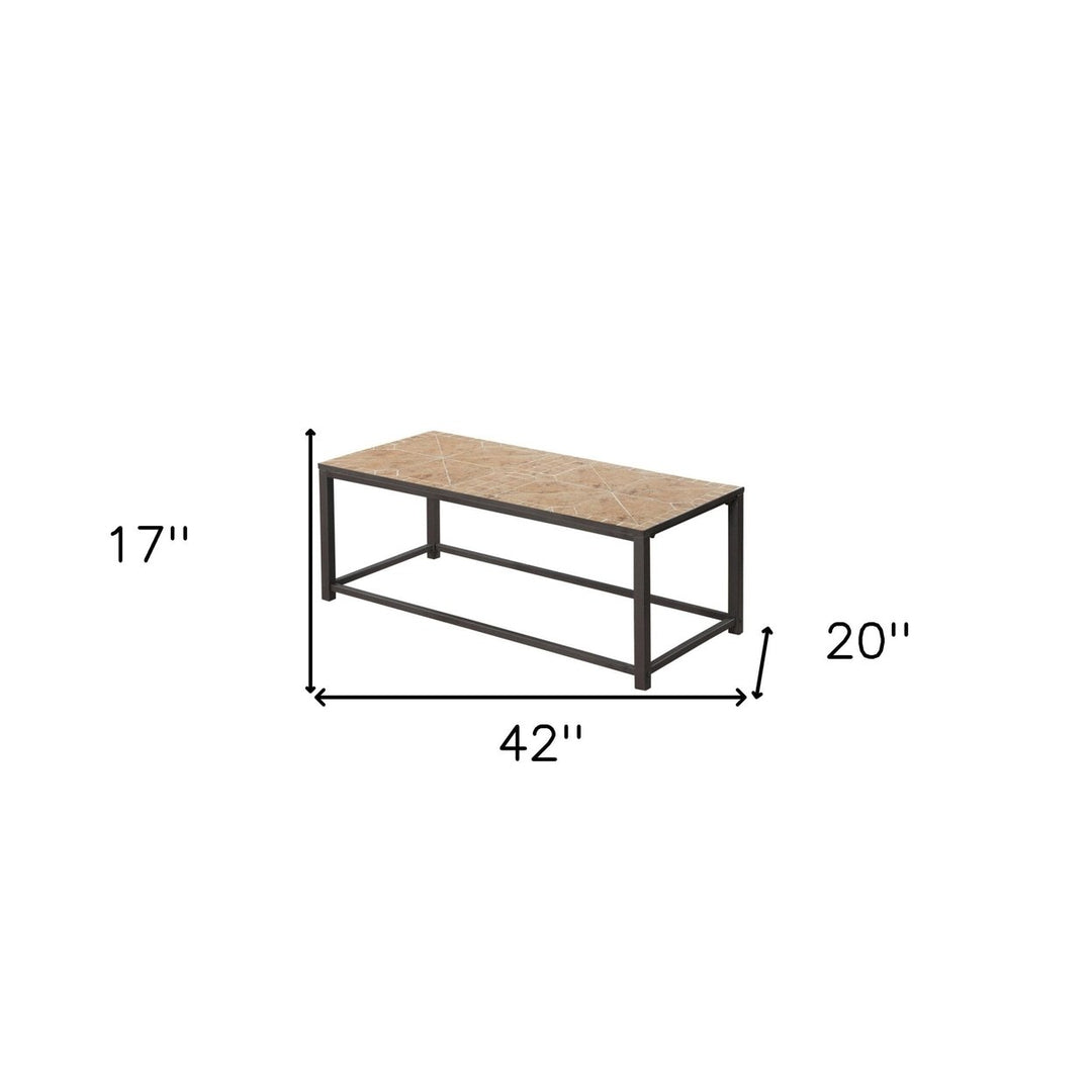 42" Brown Rectangular Coffee Table Image 4