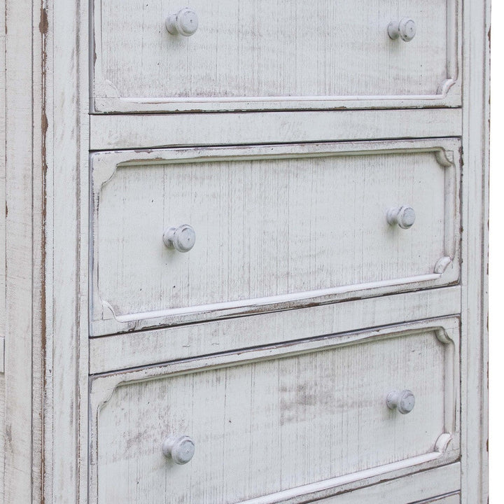 37" Antiqued White Solid Wood Four Drawer Chest Image 3