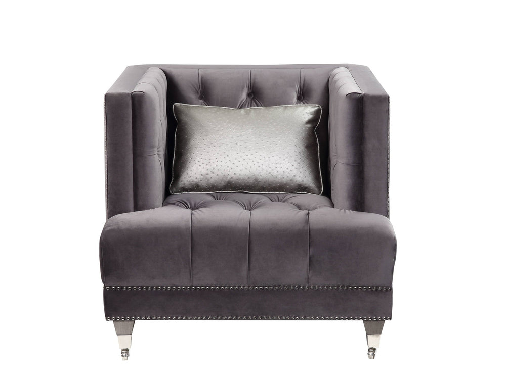 38" Black Tufted Arm Chair Image 2