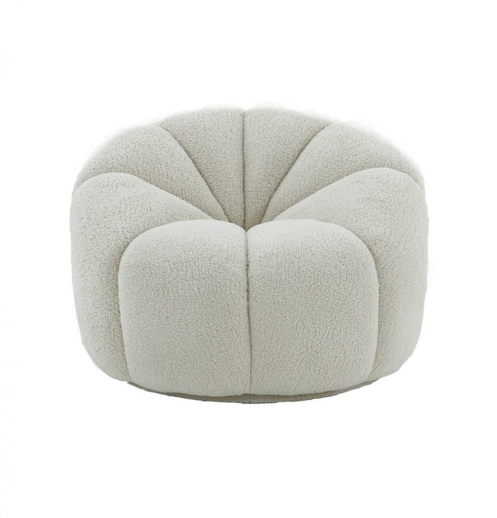 38" White Sherpa Lounge Chair Image 1