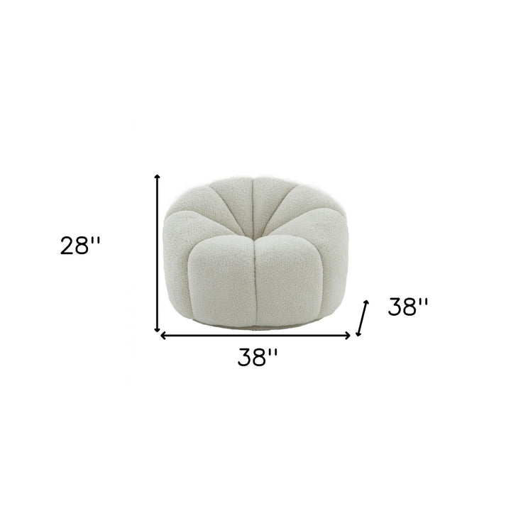 38" White Sherpa Lounge Chair Image 3