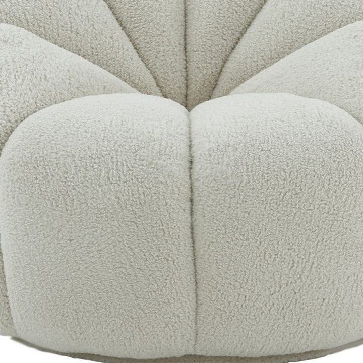 38" White Sherpa Lounge Chair Image 4