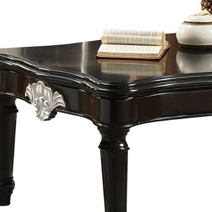 55" Black Rectangular Coffee Table Image 2