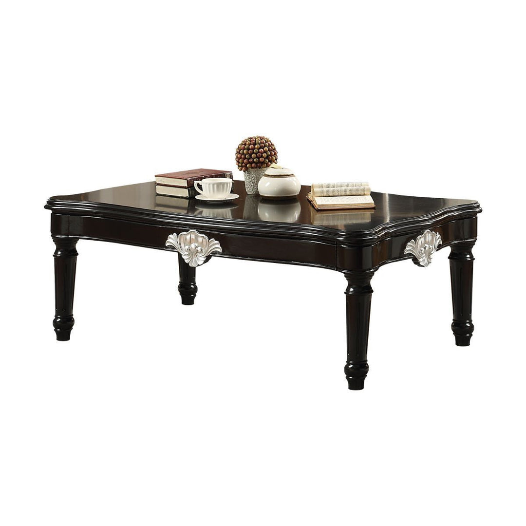 55" Black Rectangular Coffee Table Image 4