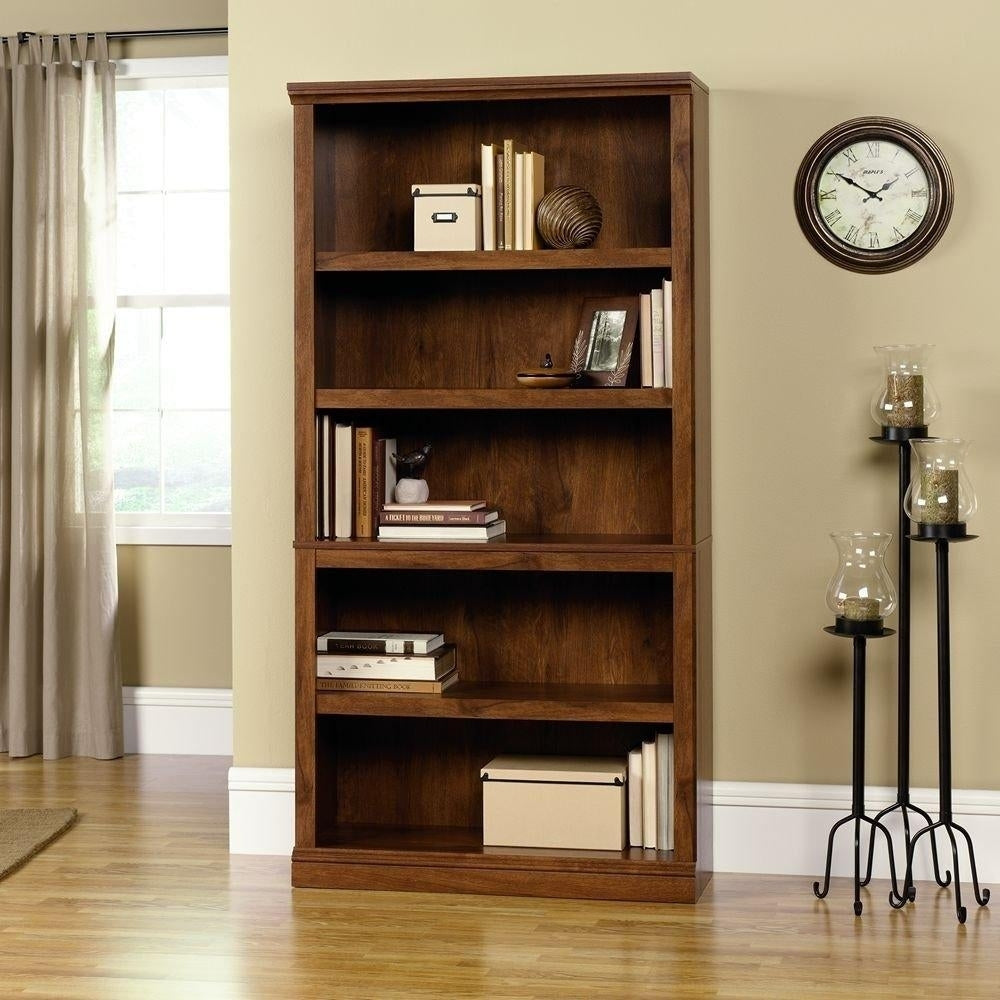 5-Shelf Bookcase in Oiled Oak Finish Image 1