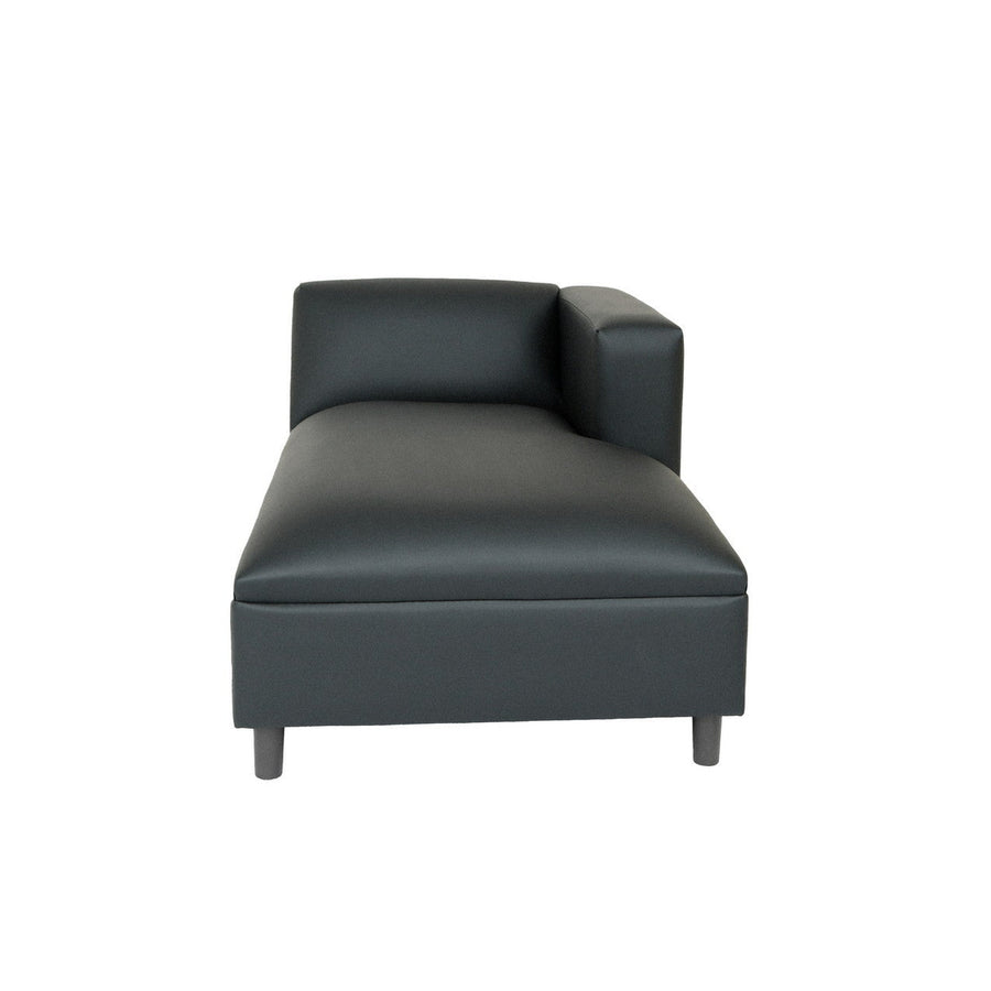 54" Black Faux Leather Lounge Chair Image 1