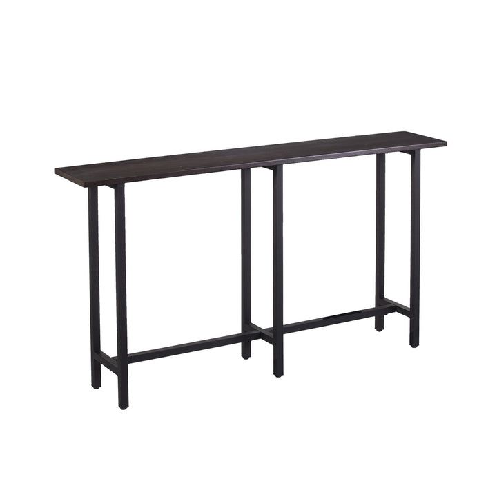 54" Espresso and Black Frame Console Table Image 3