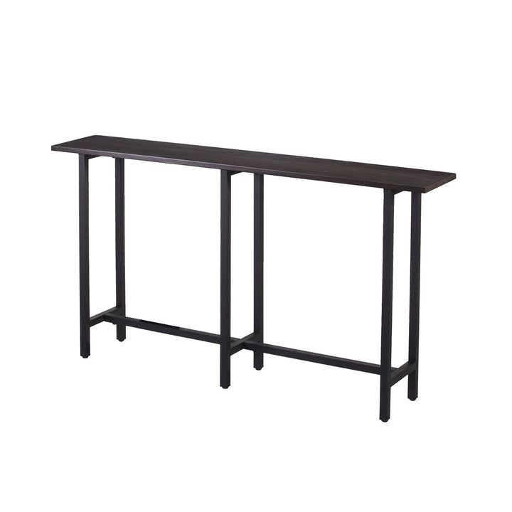 54" Espresso and Black Frame Console Table Image 5