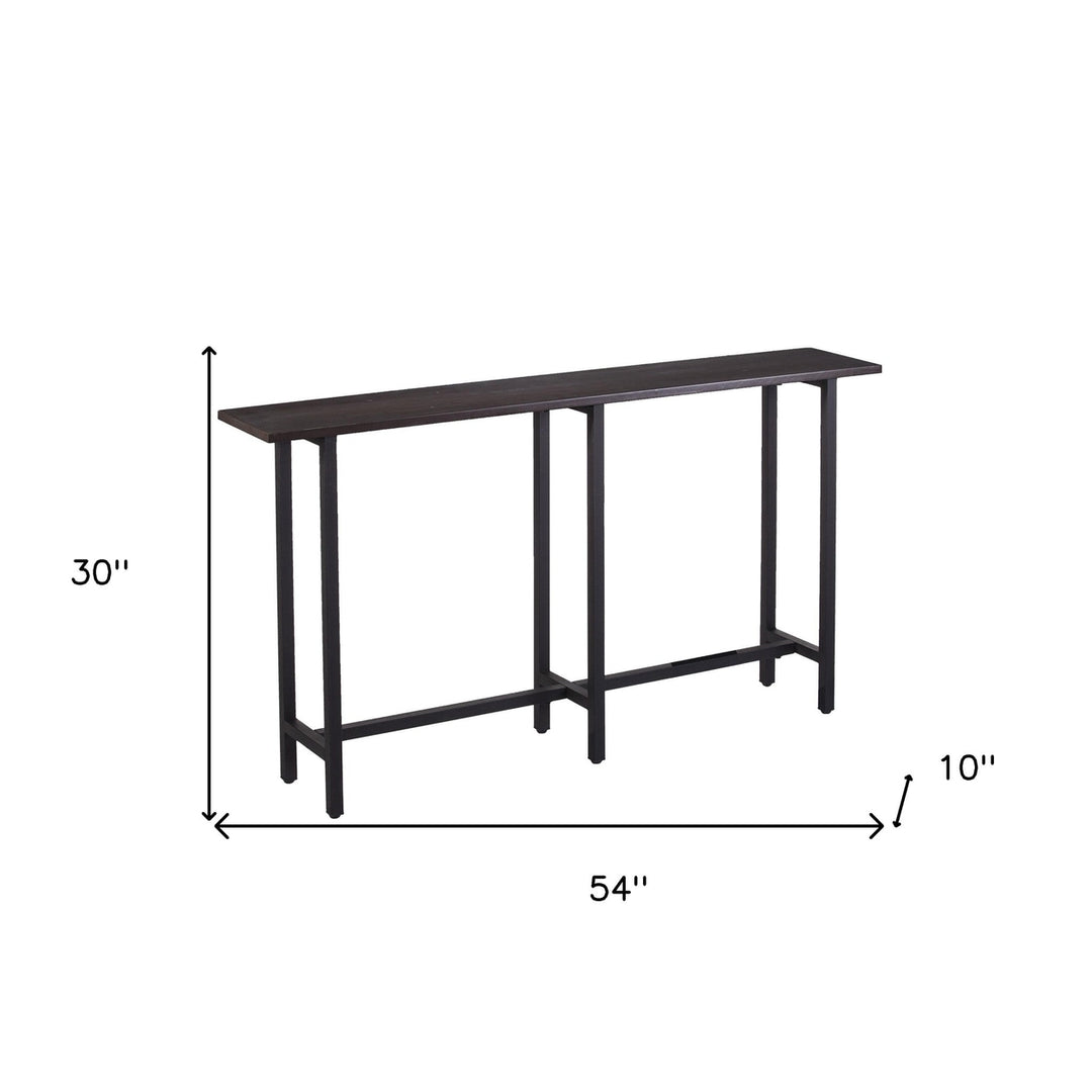 54" Espresso and Black Frame Console Table Image 8