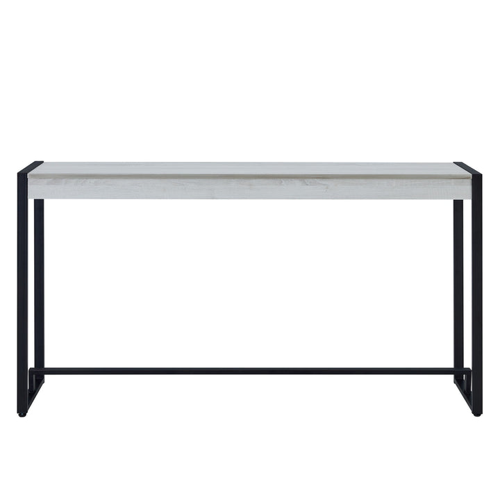 54" White and Black Distressed Sled Console Table Image 3