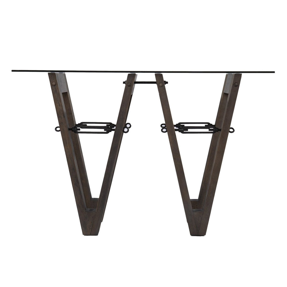 46" Clear and Gray Brown Glass Abstract Console Table Image 2