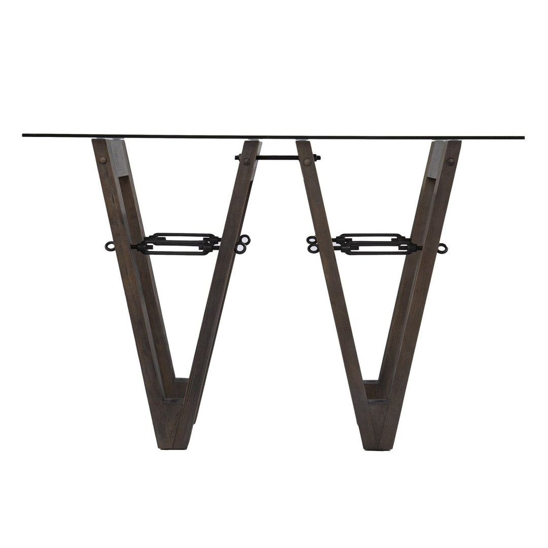 46" Clear and Gray Brown Glass Abstract Console Table Image 2