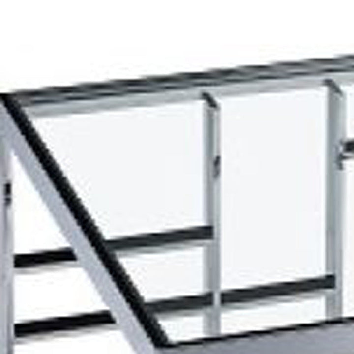 47" Silver And Clear Glass Rectangular Coffee Table Image 4