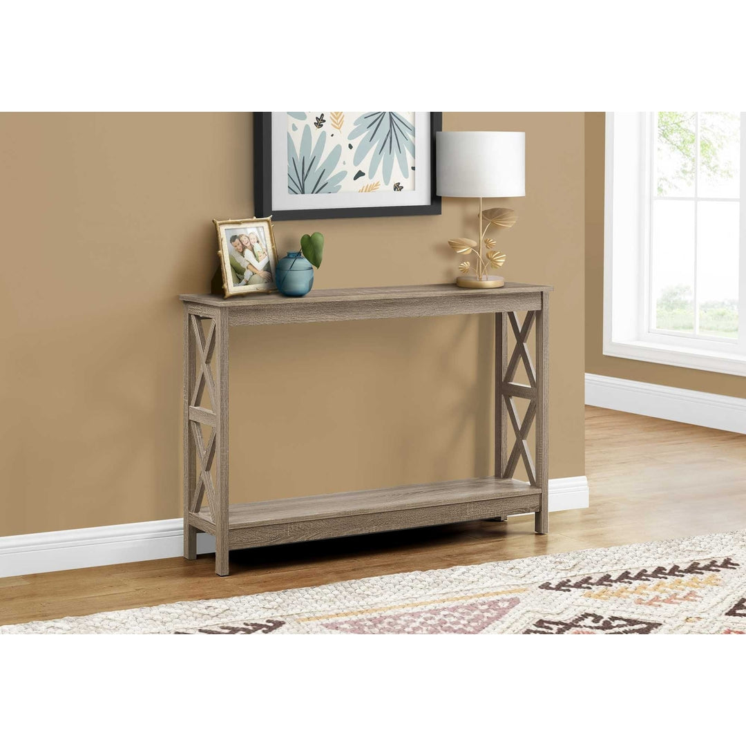 47" Taupe Console Table With Storage Image 3