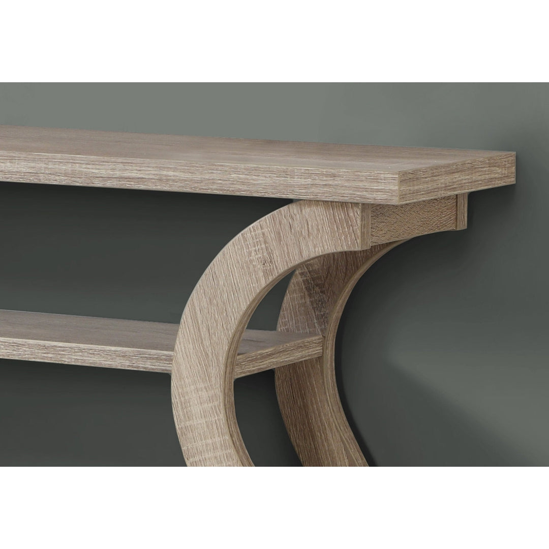 47" Taupe Floor Shelf Console Table With Storage Image 2