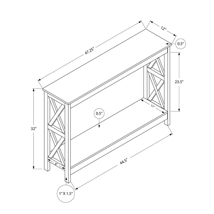 47" Taupe Console Table With Storage Image 4