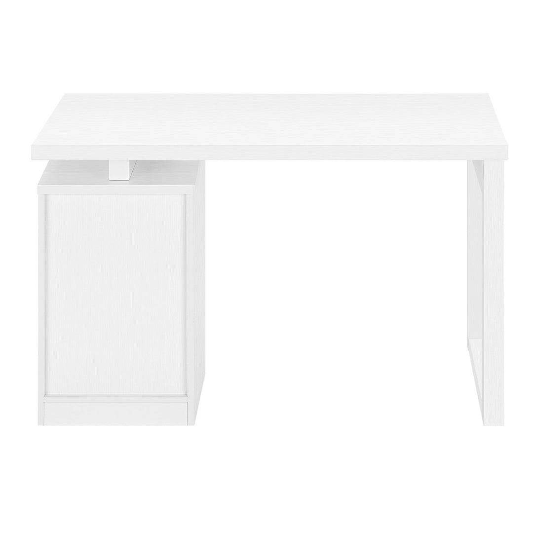 47" White Computer Desk With Three Drawers Image 5