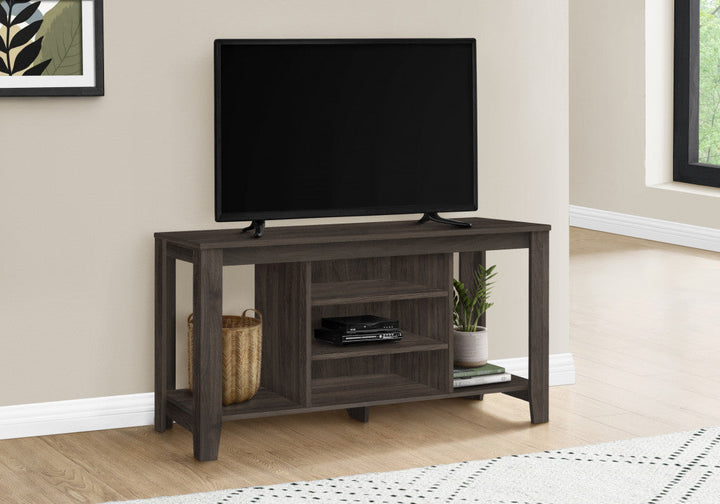 48" Brown Open Shelving TV Stand Image 1