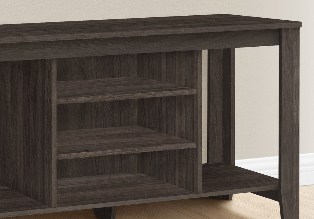 48" Brown Open Shelving TV Stand Image 3