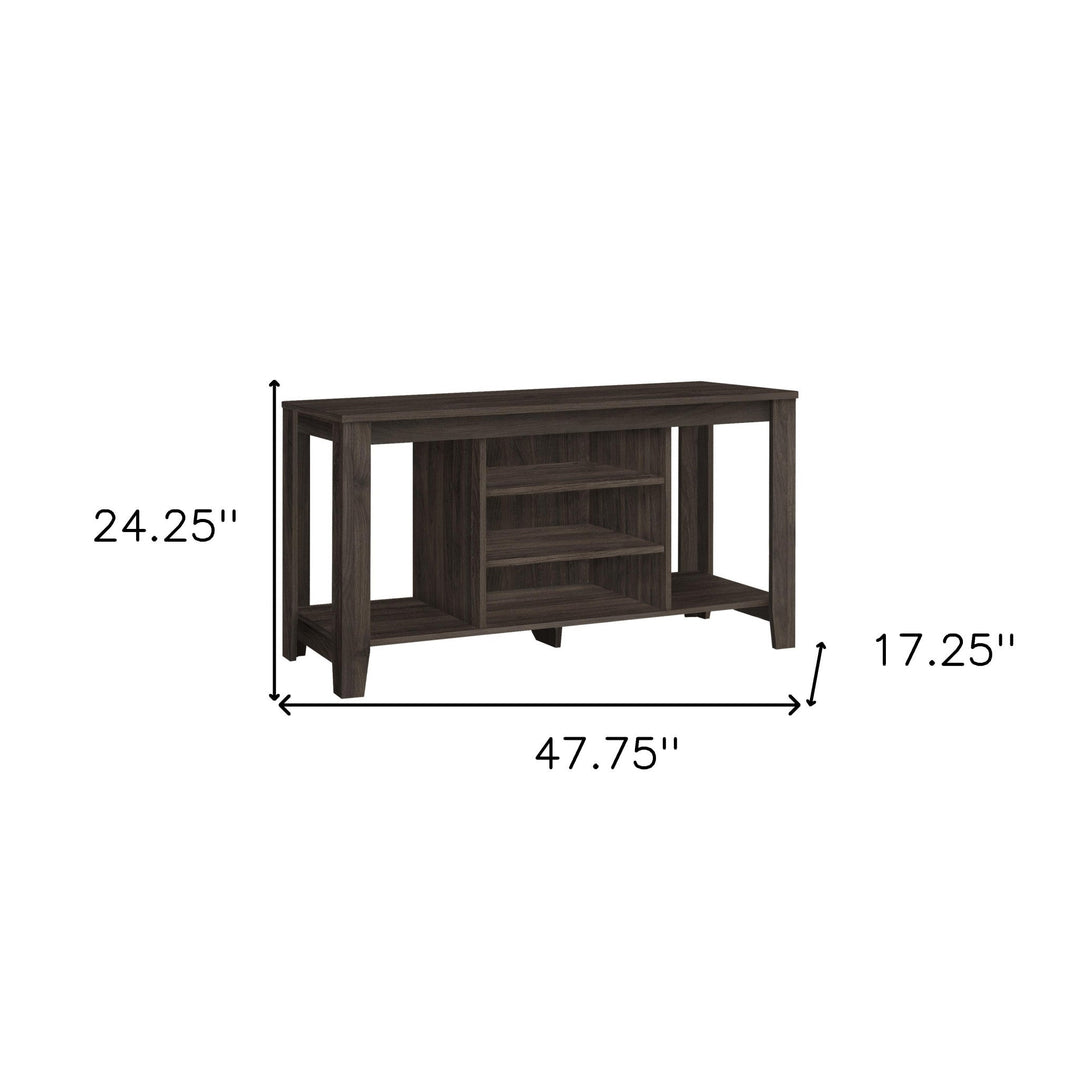 48" Brown Open Shelving TV Stand Image 5