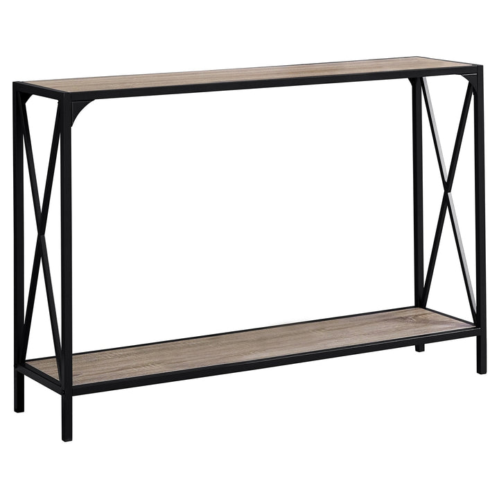 48" Taupe And Black Console Table With Storage Image 1