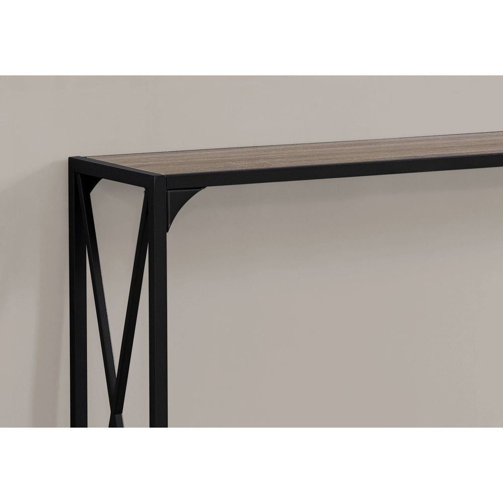 48" Taupe And Black Console Table With Storage Image 2