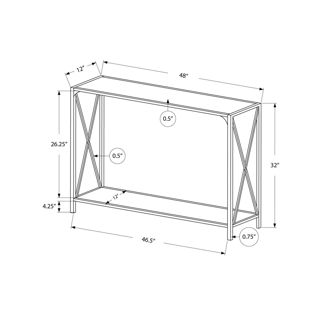 48" Taupe And Black Console Table With Storage Image 3