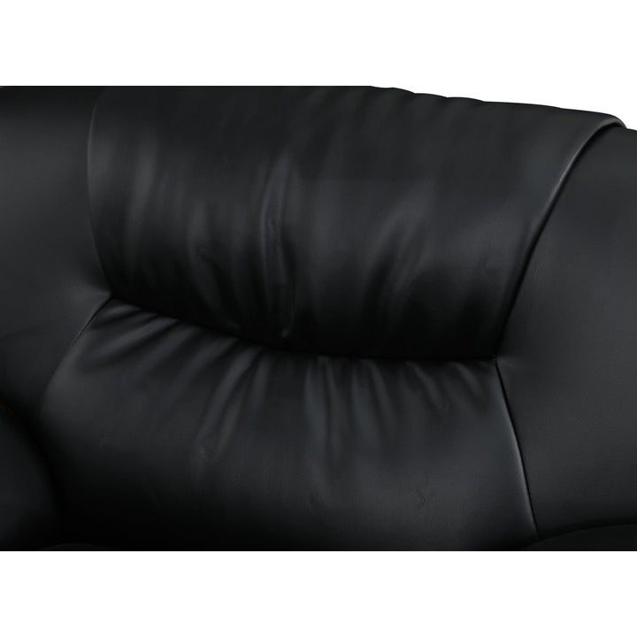 80" Black And Silver Leather Sofa Image 11