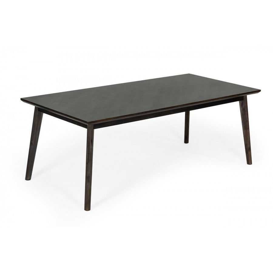 83" Dark Brown Sleek Rectangular Wood Dining Image 1