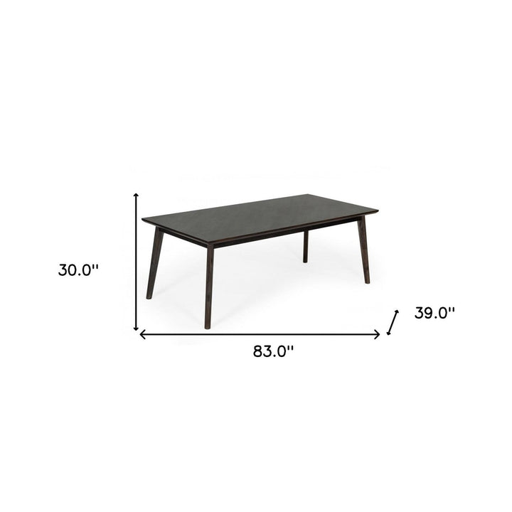 83" Dark Brown Sleek Rectangular Wood Dining Image 7