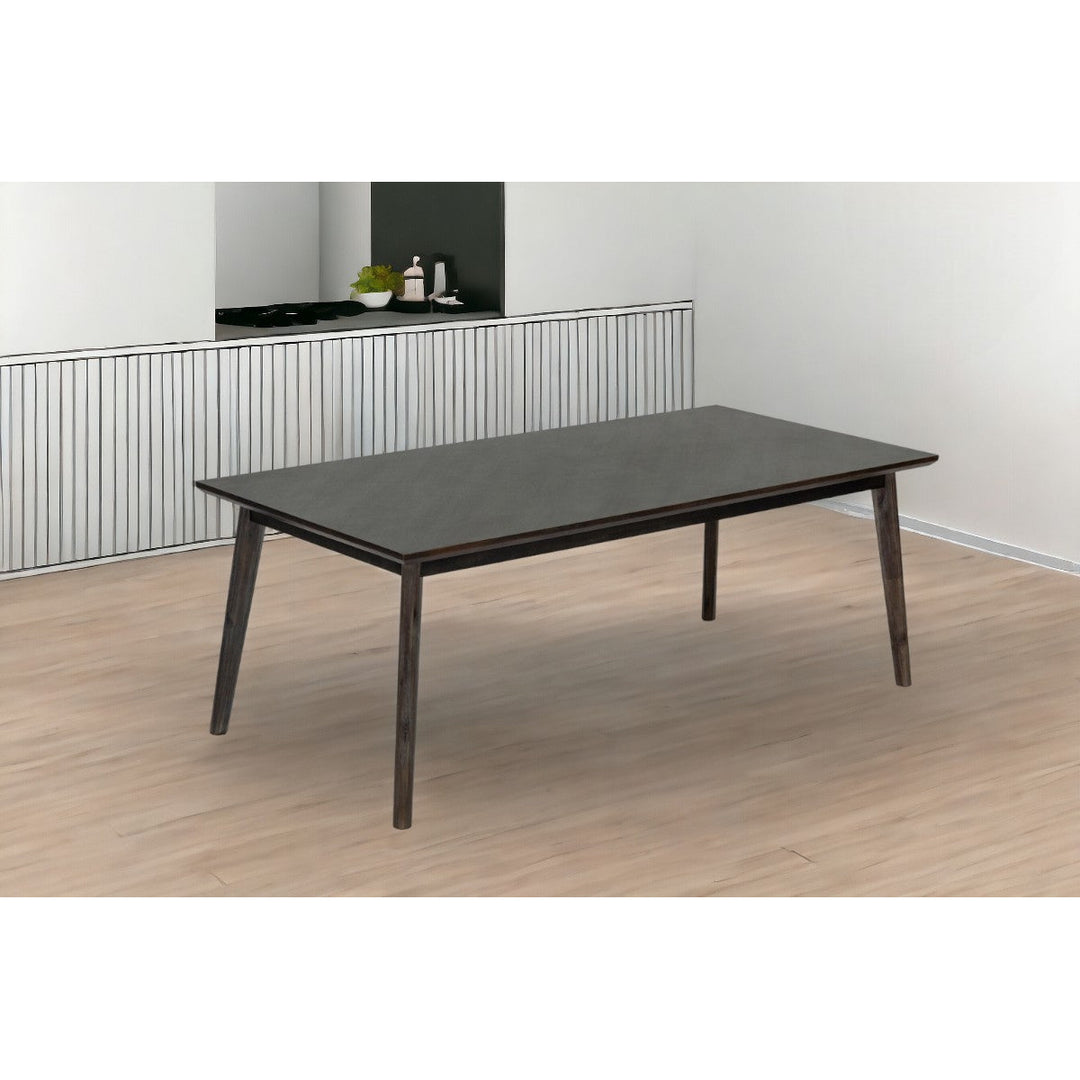 83" Dark Brown Sleek Rectangular Wood Dining Image 8