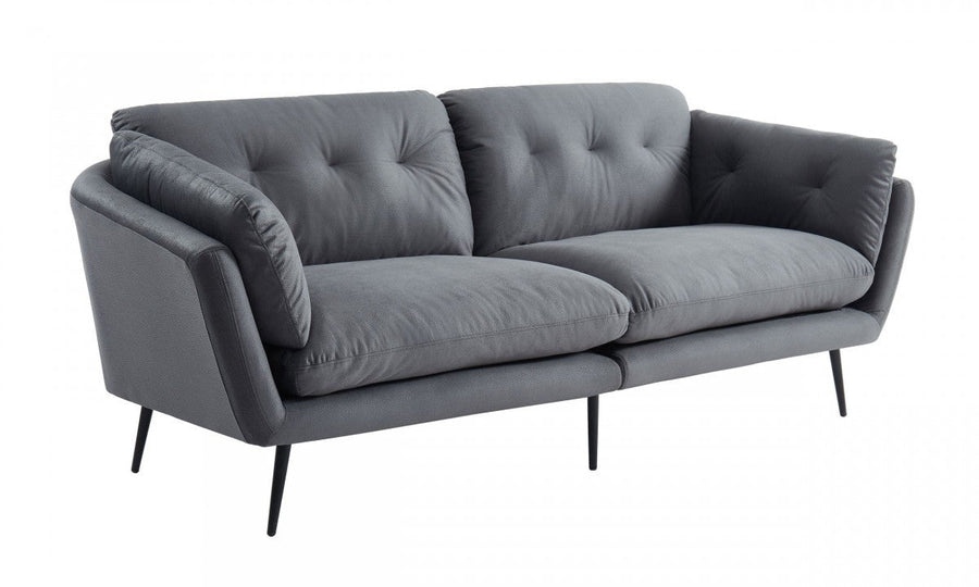 84" Gray Sofa With Black Legs Image 1