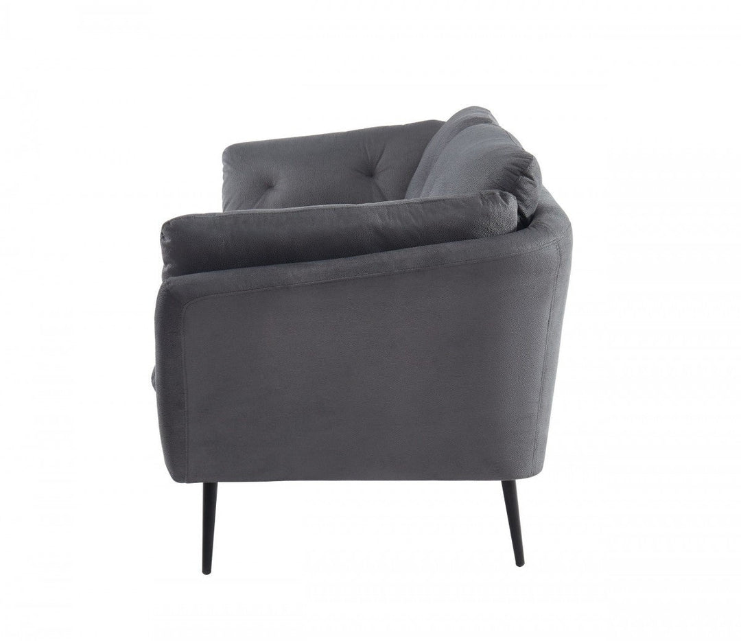 84" Gray Sofa With Black Legs Image 3