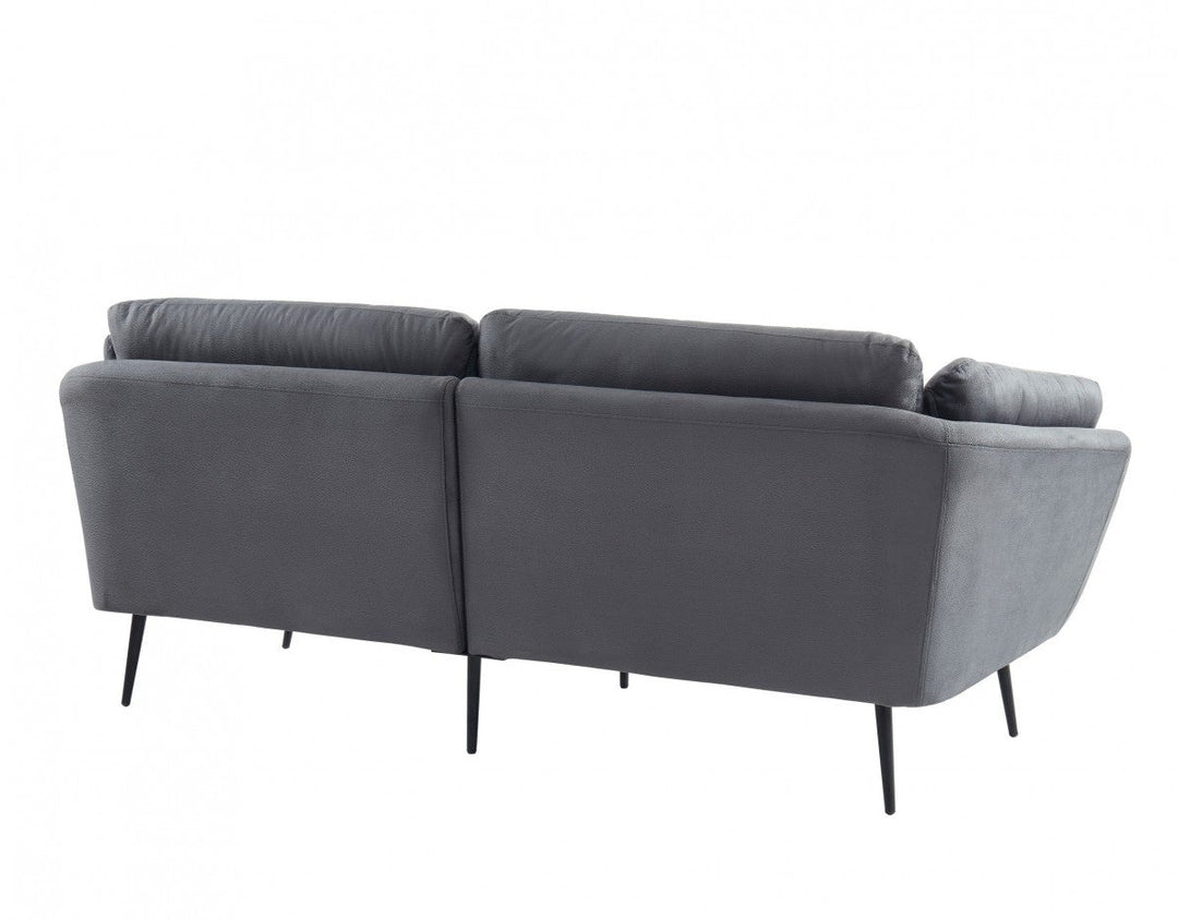 84" Gray Sofa With Black Legs Image 4