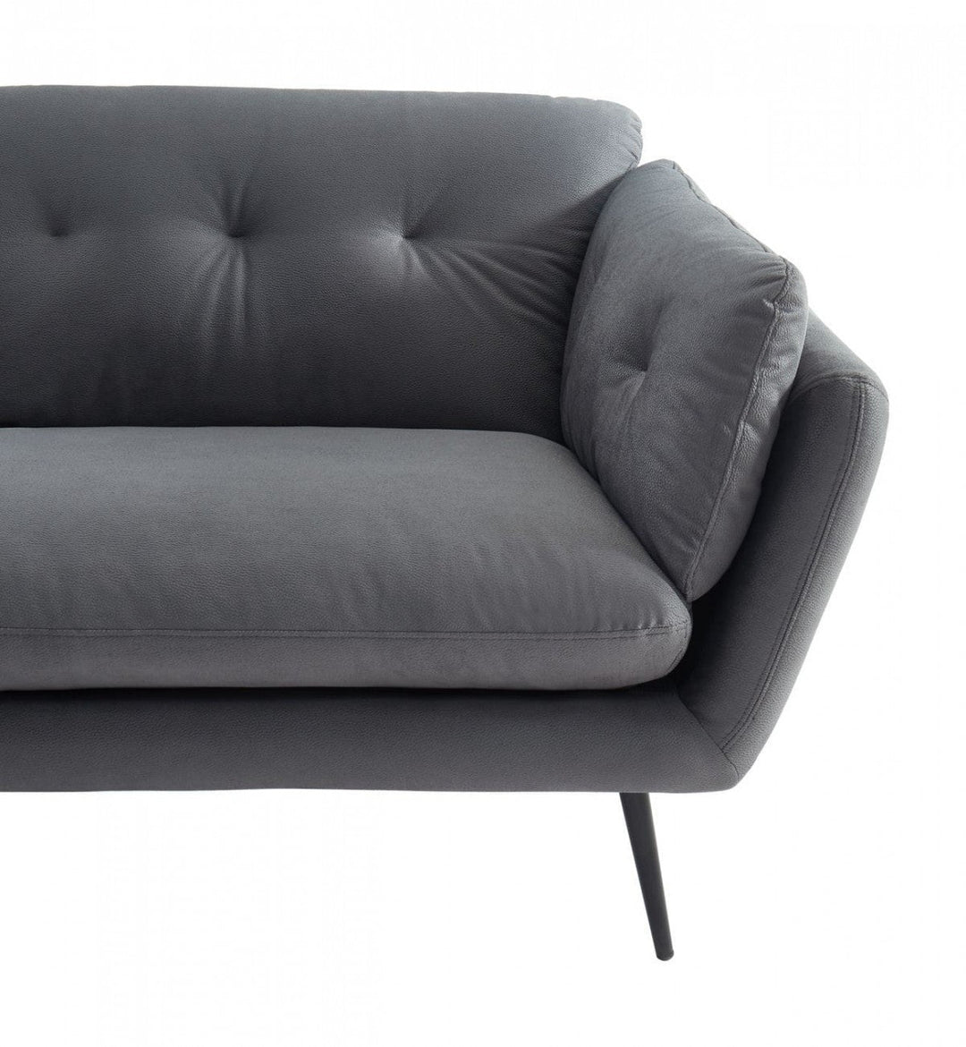 84" Gray Sofa With Black Legs Image 5