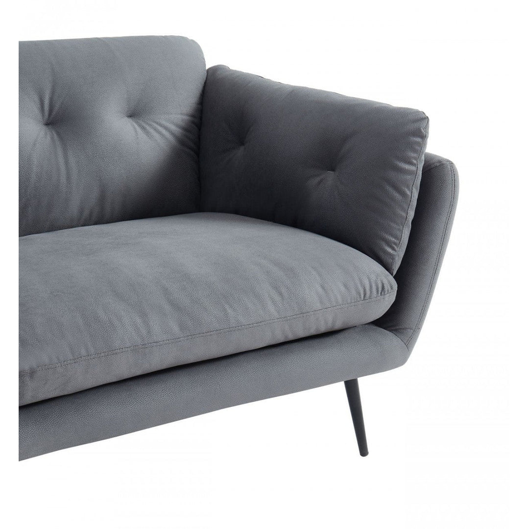 84" Gray Sofa With Black Legs Image 6