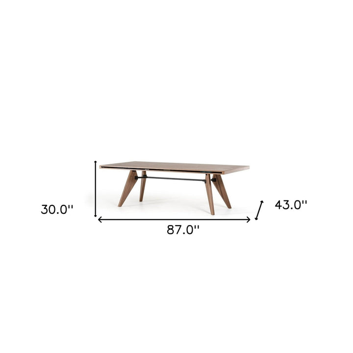 87" Walnut Rectangular Solid Manufactured Wood Dining Image 5