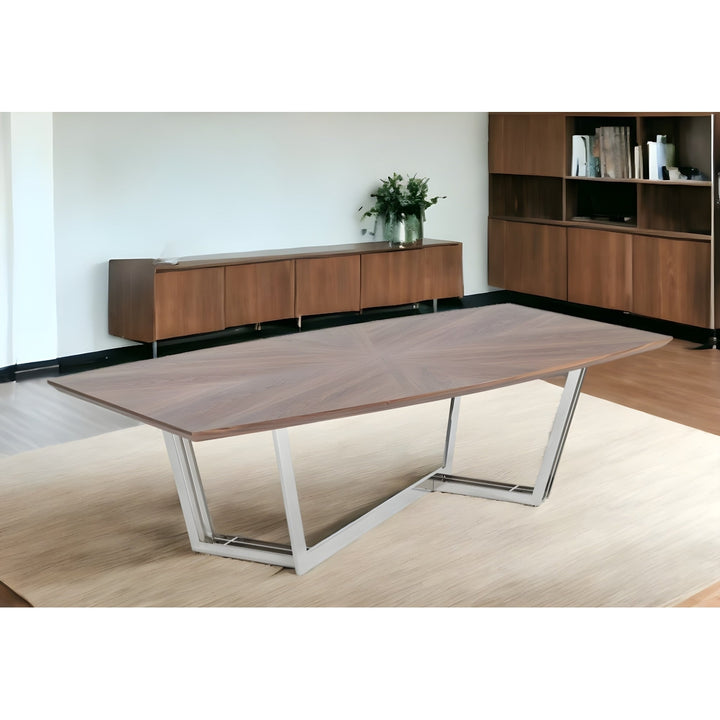 87" Walnut Rectangular Solid Manufactured Wood Dining Image 6