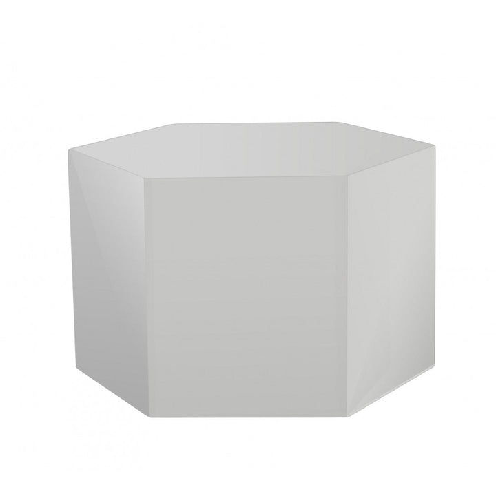 9" Light Gray Hexagon End Table Image 1