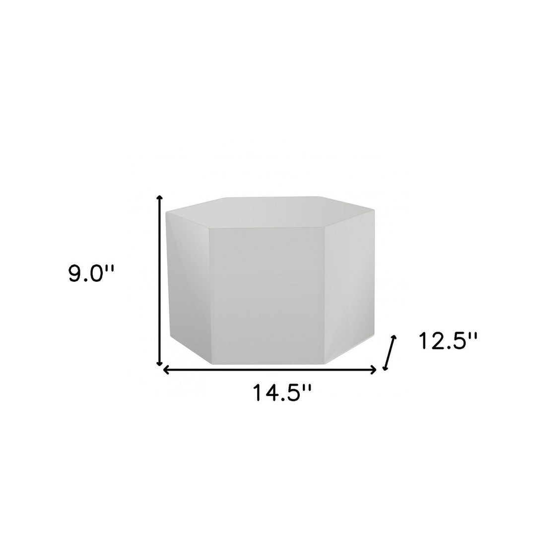 9" Light Gray Hexagon End Table Image 4