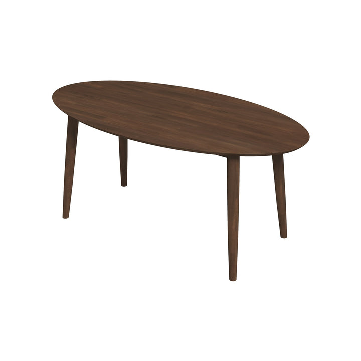 Ada Mid Century Modern Style Solid Wood Walnut Oval Dining Image 1