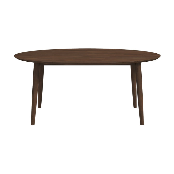 Ada Mid Century Modern Style Solid Wood Walnut Oval Dining Image 6