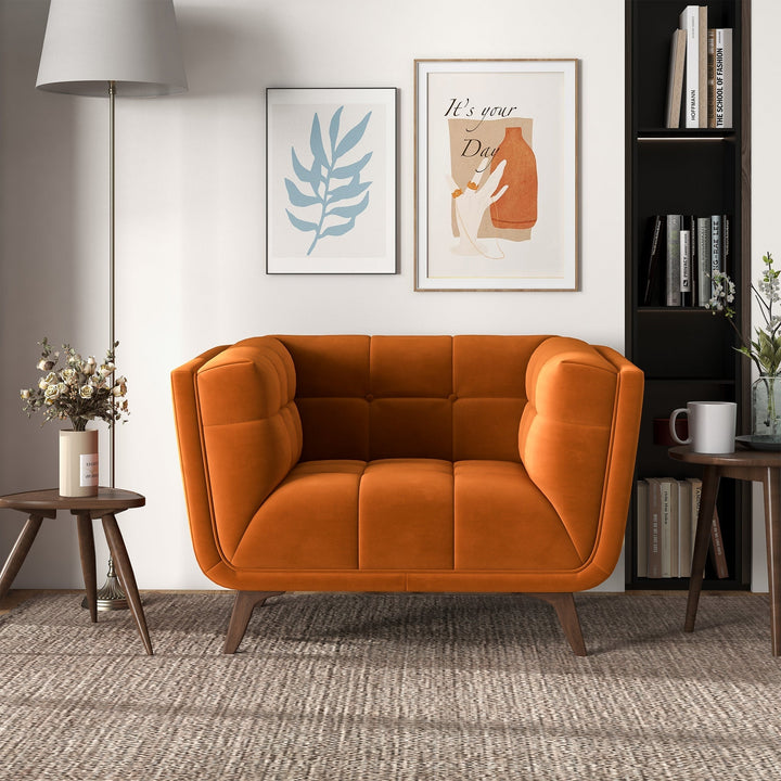 Addison Lounge Chair (Burnt Orange Velvet) Image 3