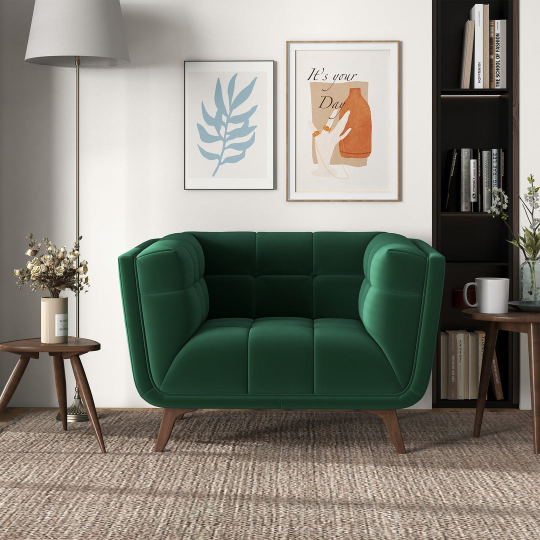 Addison Lounge Chair (Dark Green Velvet) Image 2