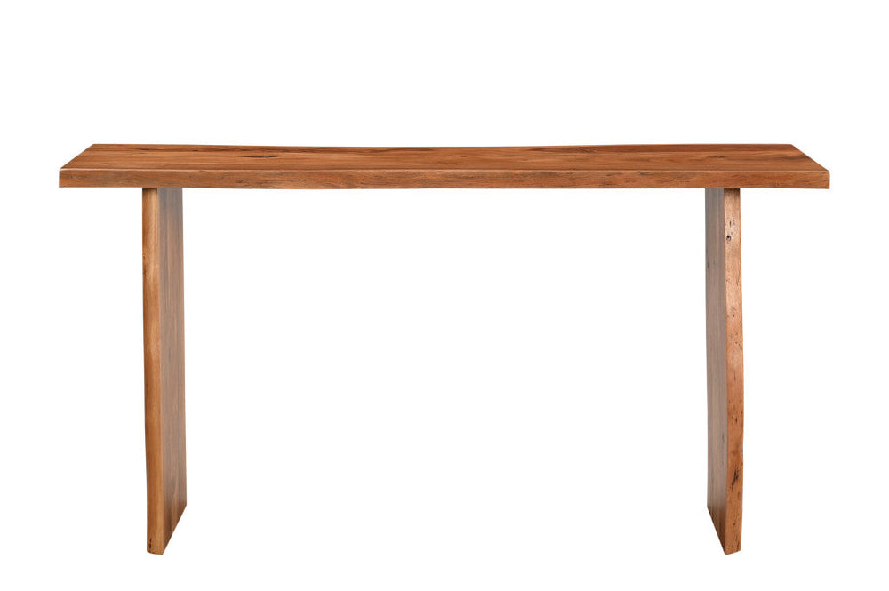 57" Chestnut Solid Wood Sled Console Table Image 2