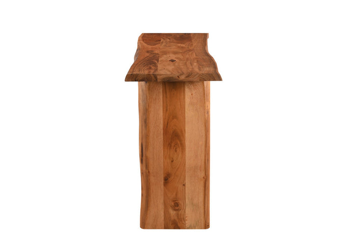 57" Chestnut Solid Wood Sled Console Table Image 4