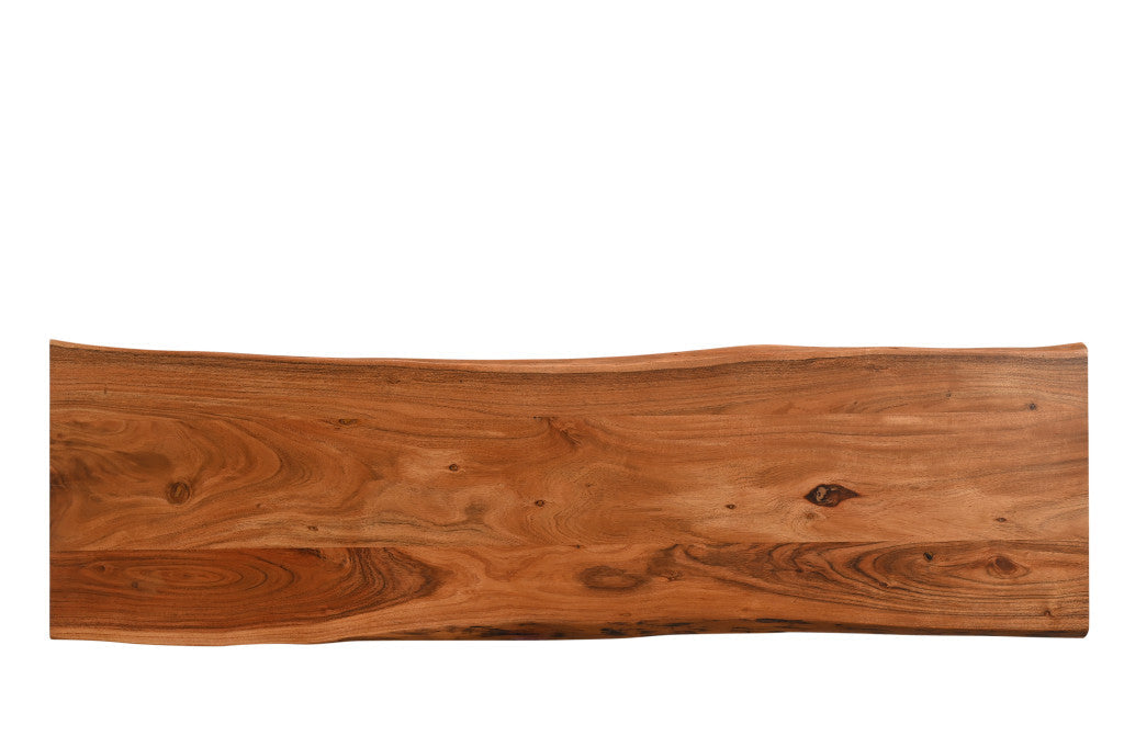 57" Chestnut Solid Wood Sled Console Table Image 5