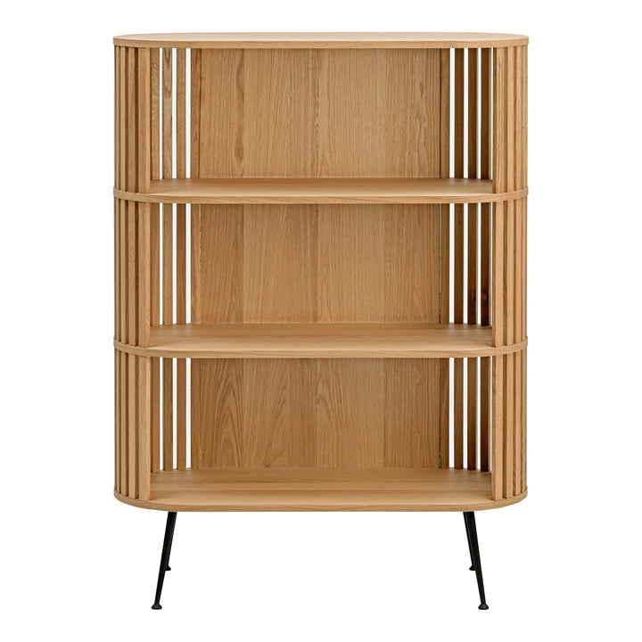 57" White Wood Three Tier Standard Bookcase Image 1