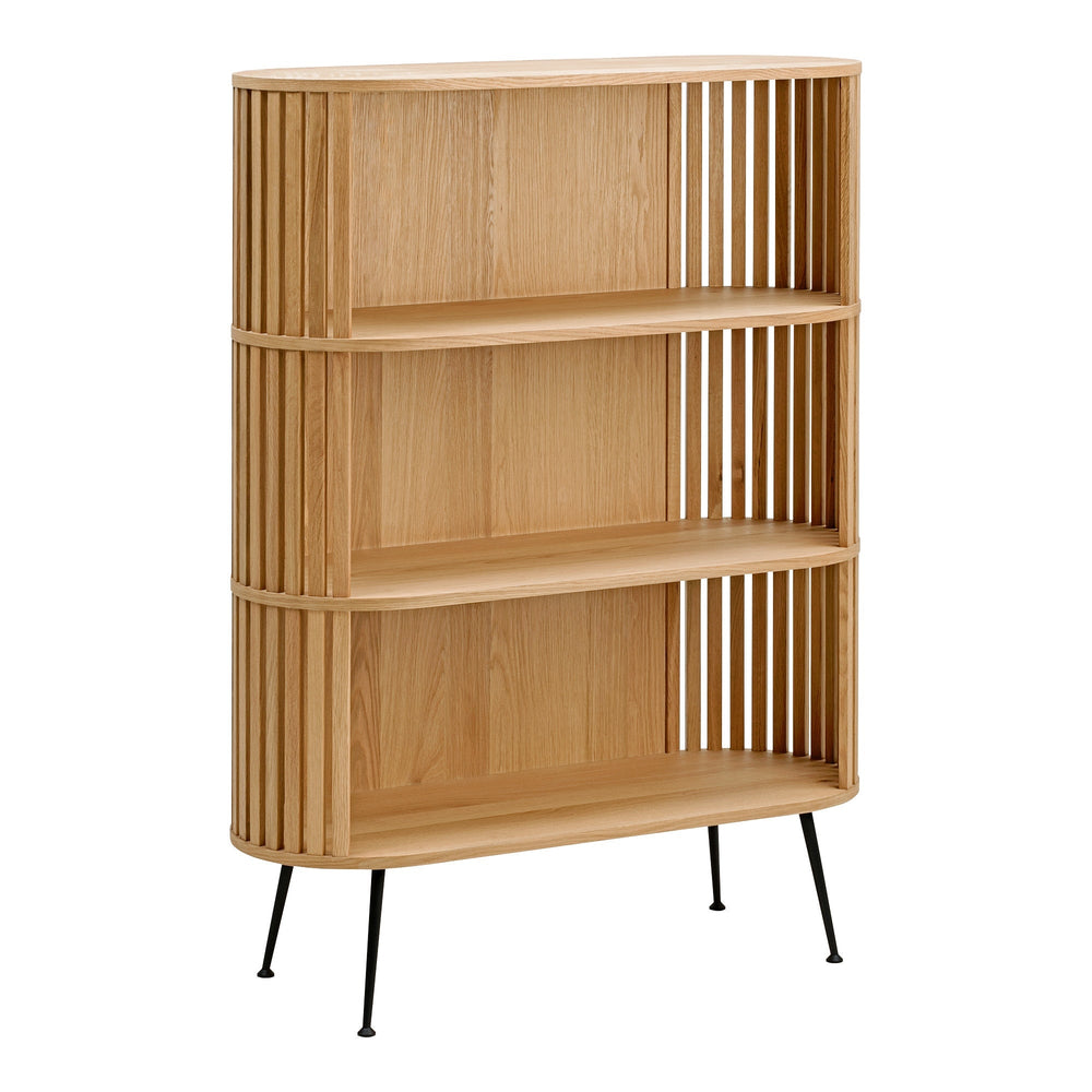 57" White Wood Three Tier Standard Bookcase Image 2