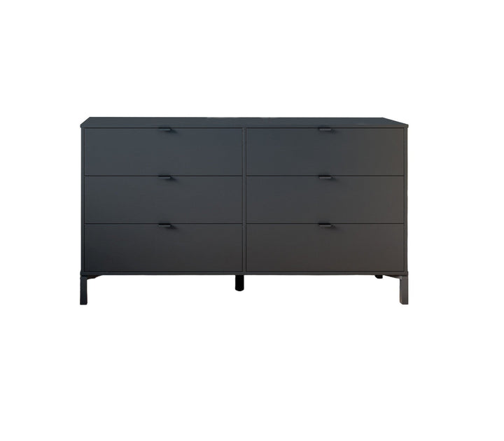 59" Black Charcoal Six Drawer Double Dresser Image 5